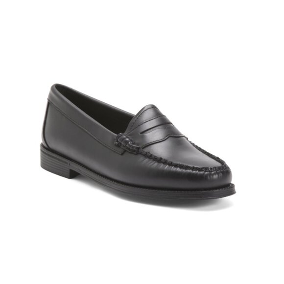 GH BASS Black Leather Whitney Easy Weejun Flats - Picture 1 of 2